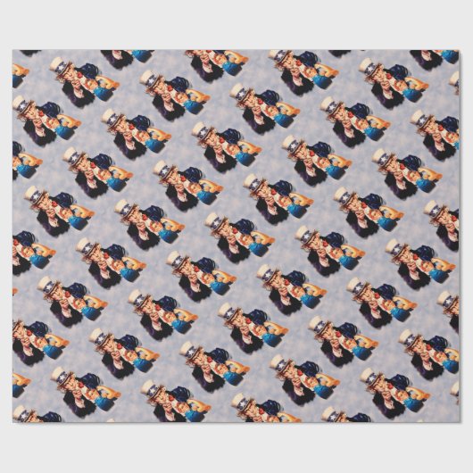 Rosie de Riveter en het ontwerp van oom Sam Cadeaupapier (Vlak)