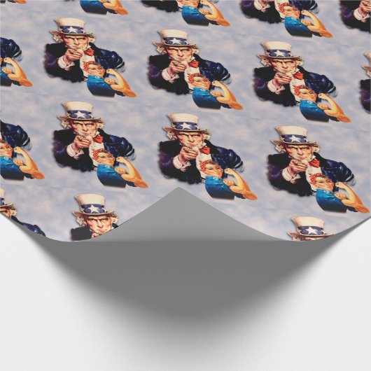 Rosie de Riveter en het ontwerp van oom Sam Cadeaupapier (Hoek)