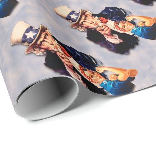 Rosie de Riveter en het ontwerp van oom Sam Cadeaupapier (Rol Hoek)