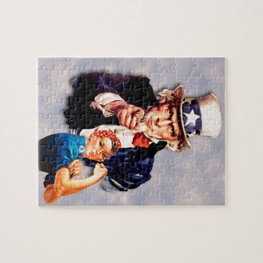 Rosie de Riveter en het ontwerp van oom Sam Legpuzzel (Horizontaal)