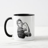 Rosie-De-Riveter Feminist Line-Art Graphic Mok (Links)