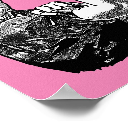 Rosie De Riveter Feminist (Roze) Poster (Hoek)