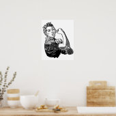 Rosie De Riveter Feminist (Transparent-No-Fill) Poster (Keuken)