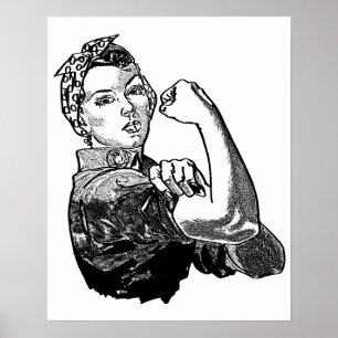 Rosie De Riveter Feminist (Transparent-No-Fill) Poster