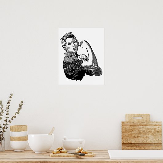 Rosie De Riveter Feminist (Vaste-Vulling Versie) Poster (Keuken)