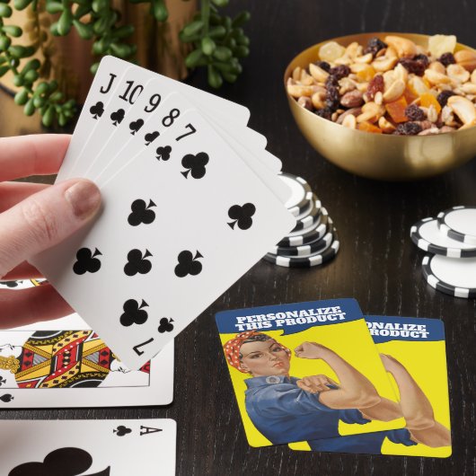 Rosie de Riveter gemakkelijk te personaliseren Pokerkaarten (Insitu)