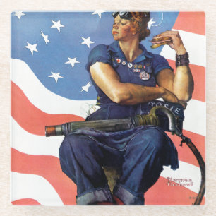 Rosie de Riveter Glazen Onderzetter