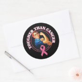 Rosie De riveter harder dan borstkanker Ronde Sticker (Envelop)
