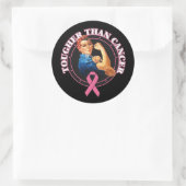 Rosie De riveter harder dan borstkanker Ronde Sticker (Tas)