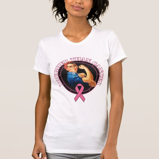 Rosie De riveter harder dan borstkanker T-shirt (Voorkant)