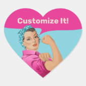 Rosie de Riveter Hart Sticker (Voorkant)