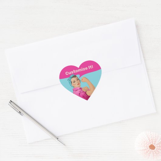 Rosie de Riveter Hart Sticker (Envelop)