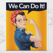 Rosie de Riveter Iconic We Can Do It Wijn Etiket (Enkel label)