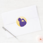 Rosie de Riveter in Paars en goud Ronde Sticker (Envelop)