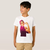 Rosie De Riveter - Kankerroze T-shirt (Voorkant volledig)