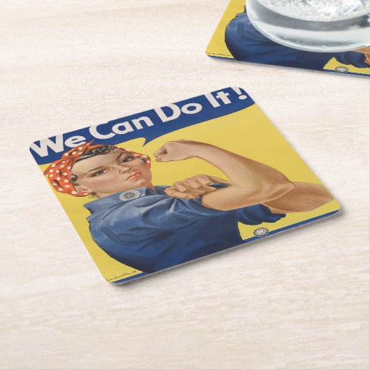 Rosie de Riveter Kartonnen Onderzetters (Schuin)