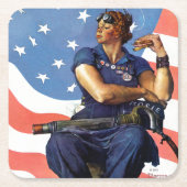 Rosie de Riveter Kartonnen Onderzetters (Voorkant)
