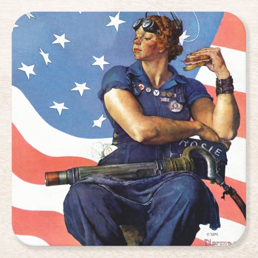 Rosie de Riveter Kartonnen Onderzetters (Voorkant)