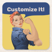 Rosie de Riveter Kartonnen Onderzetters (Voorkant)