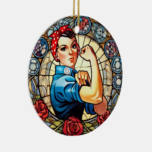 Rosie de Riveter Keramisch Ornament (Rechts)