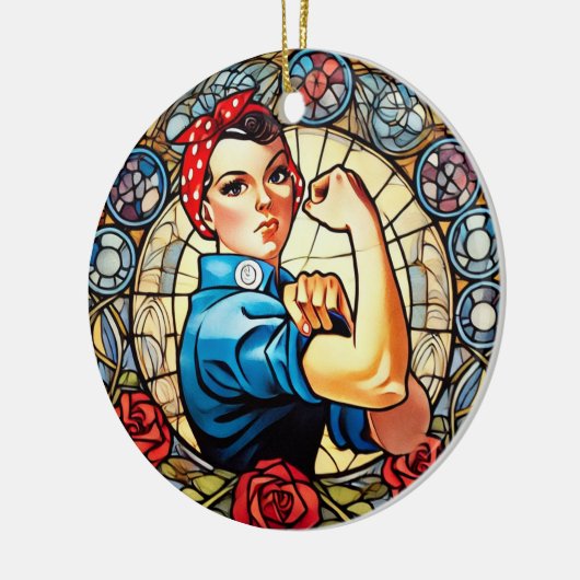 Rosie de Riveter Keramisch Ornament (Links)