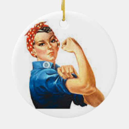 Rosie de Riveter Keramisch Ornament (Achterkant)