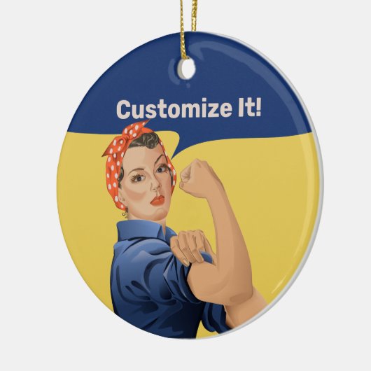 Rosie de Riveter Keramisch Ornament (Links)