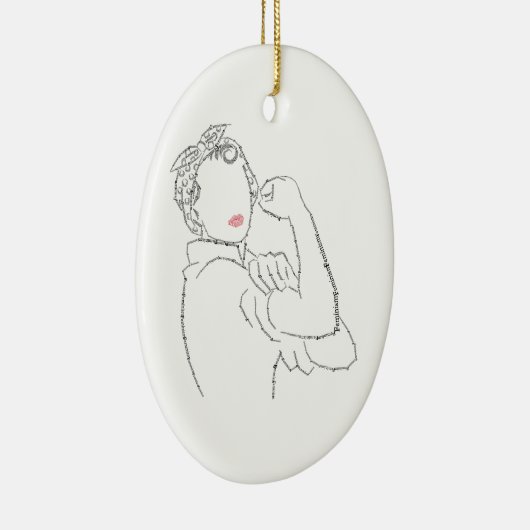 Rosie de Riveter Keramisch Ornament (Rechts)