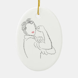 Rosie de Riveter Keramisch Ornament