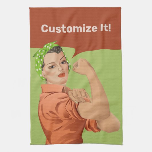Rosie de Riveter Kitchen Towel Theedoek (Verticaal)