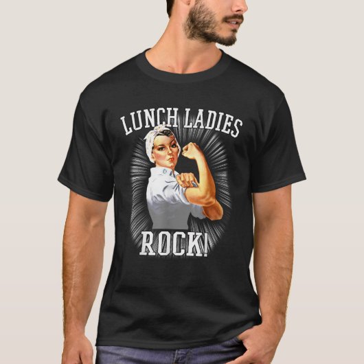 Rosie de Riveter Lunch Lady Shirten Cafetaria Werk T-shirt (Voorkant)