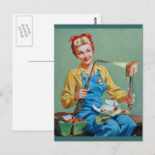 Rosie de Riveter maakt gebrande kaas Briefkaart (Voorkant / Achterkant)