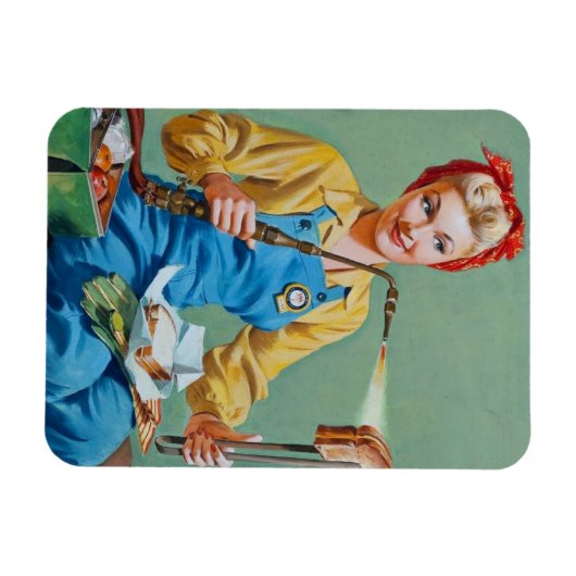 Rosie de Riveter maakt gebrande kaas Magneet (Horizontaal)