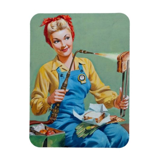 Rosie de Riveter maakt gebrande kaas Magneet (Verticaal)