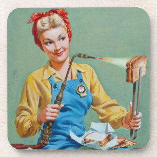 Rosie de Riveter maakt gebrande kaas Onderzetter