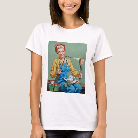 Rosie de Riveter maakt gebrande kaas T-shirt (Voorkant)