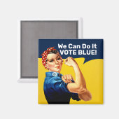 Rosie de Riveter | Magneet | Vierkant (Voorkant / Achterkant)