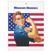 Rosie de Riveter met de Amerikaanse Tekst van de D Klembord (Achterkant)