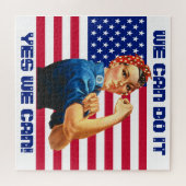 Rosie de Riveter met de Motivatie Slogan van de Am Legpuzzel (Horizontaal)