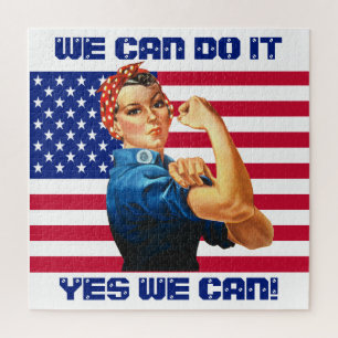 Rosie de Riveter met de Motivatie Slogan van de Am Legpuzzel