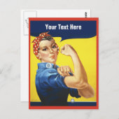 Rosie de Riveter met je aangepaste tekst Briefkaart (Voorkant / Achterkant)