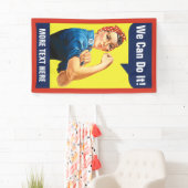 Rosie de Riveter met je aangepaste tekst Spandoek (Insitu)