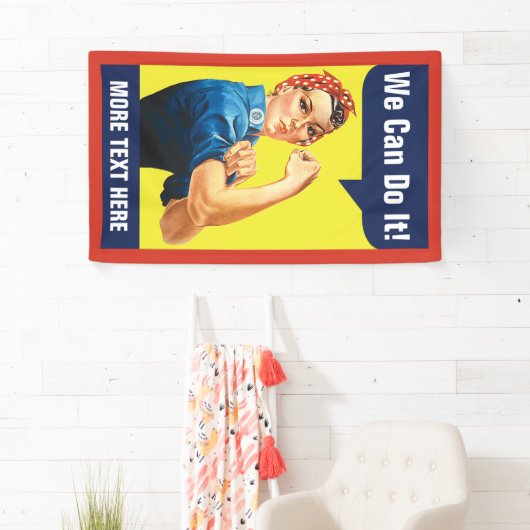 Rosie de Riveter met je aangepaste tekst Spandoek (Insitu)