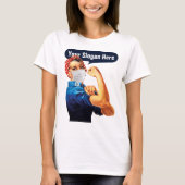 Rosie de riveter met masker - voeg uw eigen slogan t-shirt (Voorkant)