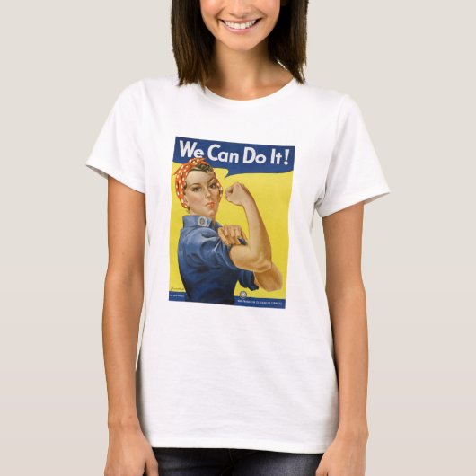 Rosie de Riveter Onbewerkte  foto's Oud-West T-shirt (Voorkant)