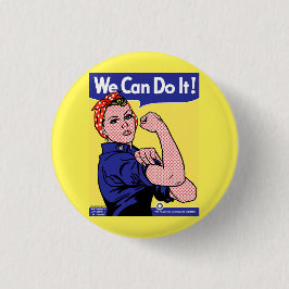 Rosie de Riveter ontmoeten Roy Lichtenstein Pop Ar Ronde Button 3,2 Cm