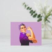 Rosie De Riveter - Paars Briefkaart (Staand voorkant)