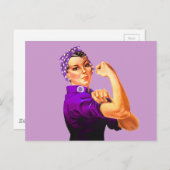 Rosie De Riveter - Paars Briefkaart (Voorkant / Achterkant)