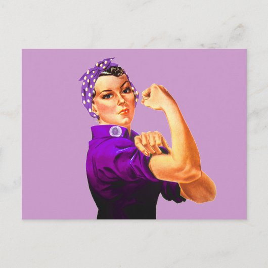 Rosie De Riveter - Paars Briefkaart (Voorkant)
