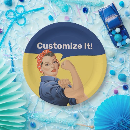 Rosie de Riveter Papieren Bordje (Feest)